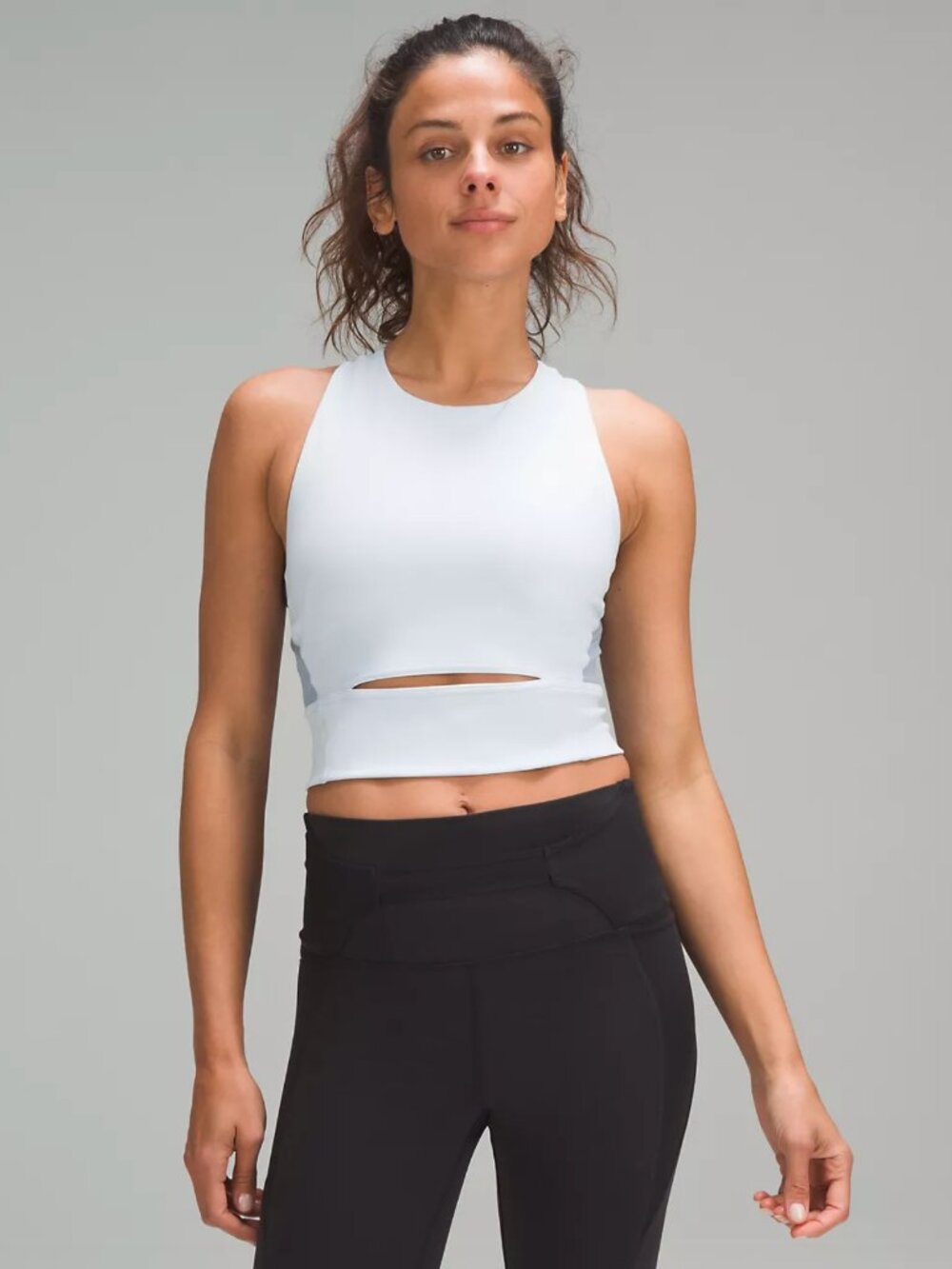 Lululemon Wunder Train Mesh Strap Tank in Powder Blue/Chambray Size 10